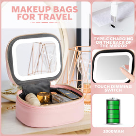 Extrei Gent open bag with organized cosmetics showing tidy travel storage