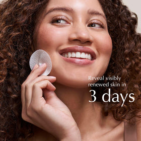 EXUVIANCE applicator pad soaked with peel solution for easy use