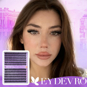 EYDEVRO lashes applied to eye showing quick salon-style result