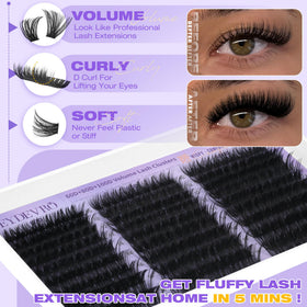 EYDEVRO clusters applied on model demonstrating lifted curl and dramatic effect