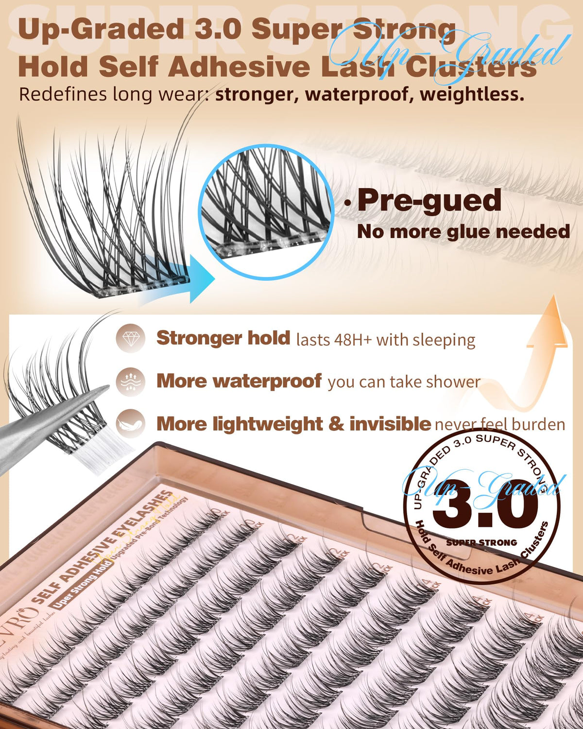 EYDEVRO close-up of tapered fibers showing natural feathered texture