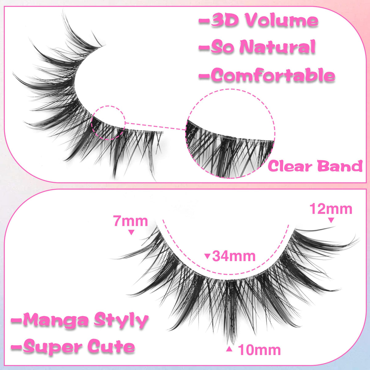 EYDEVRO clear lash band close-up illustrating flexible fit benefit