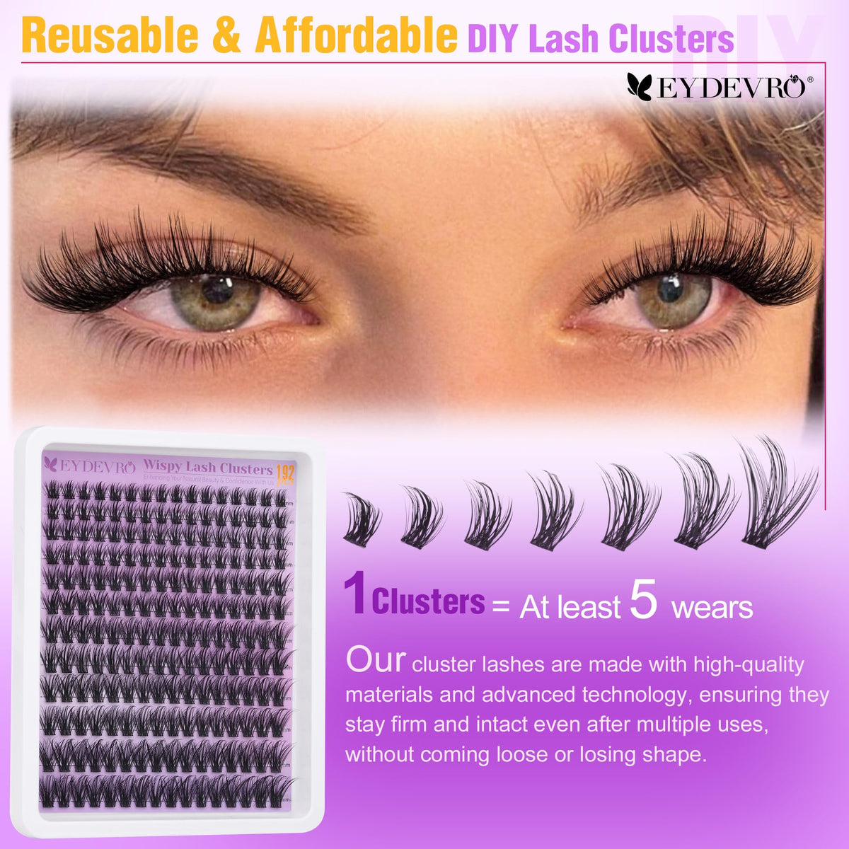 EYDEVRO lash band and base detail highlighting flexible base for secure adhesion