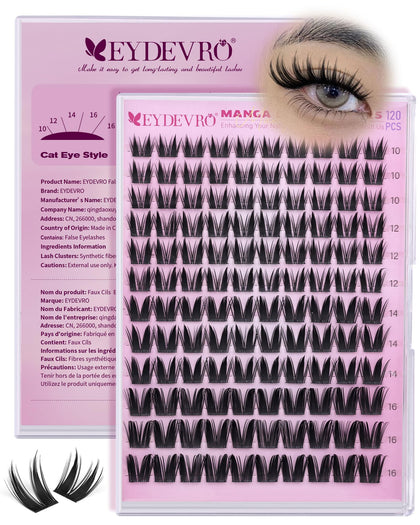 EYDEVRO front packaging showing 120 bunny lash clusters and kit benefit