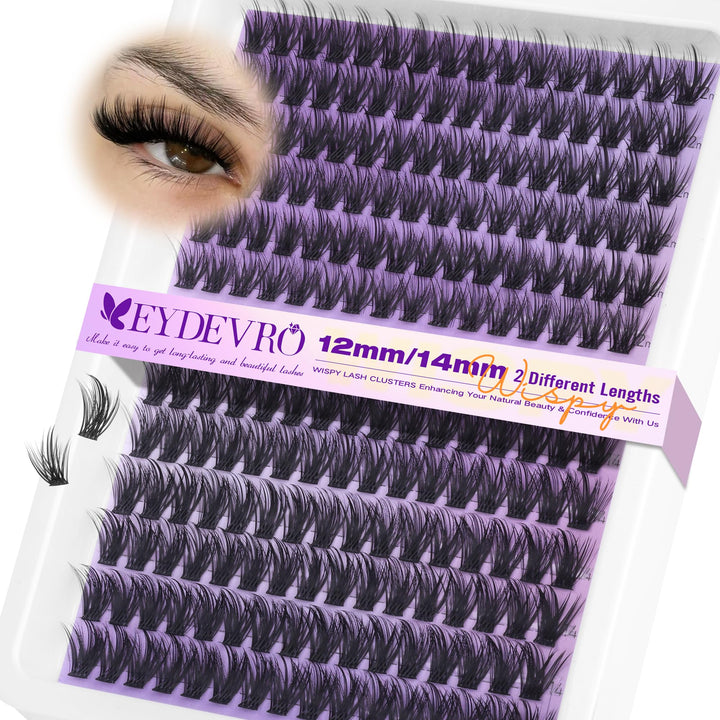 EYDEVRO front packaging showing 192-piece cluster lashes for easy selection