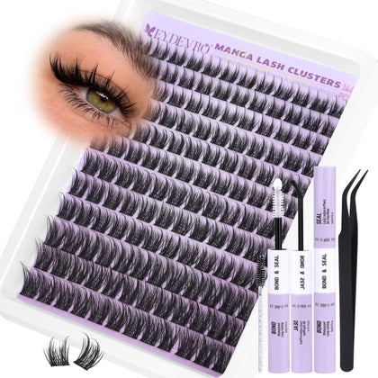 EYDEVRO front packaging showing full manga lash clusters kit and components benefit convenience