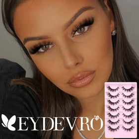 EYDEVRO lashes applied in daytime makeup showing natural lift