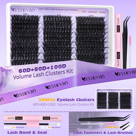 EYDEVRO length comparison 10–18mm clusters illustrating customizable volume choices