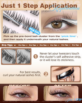 EYDEVRO worn lashes on model highlighting natural volume benefit