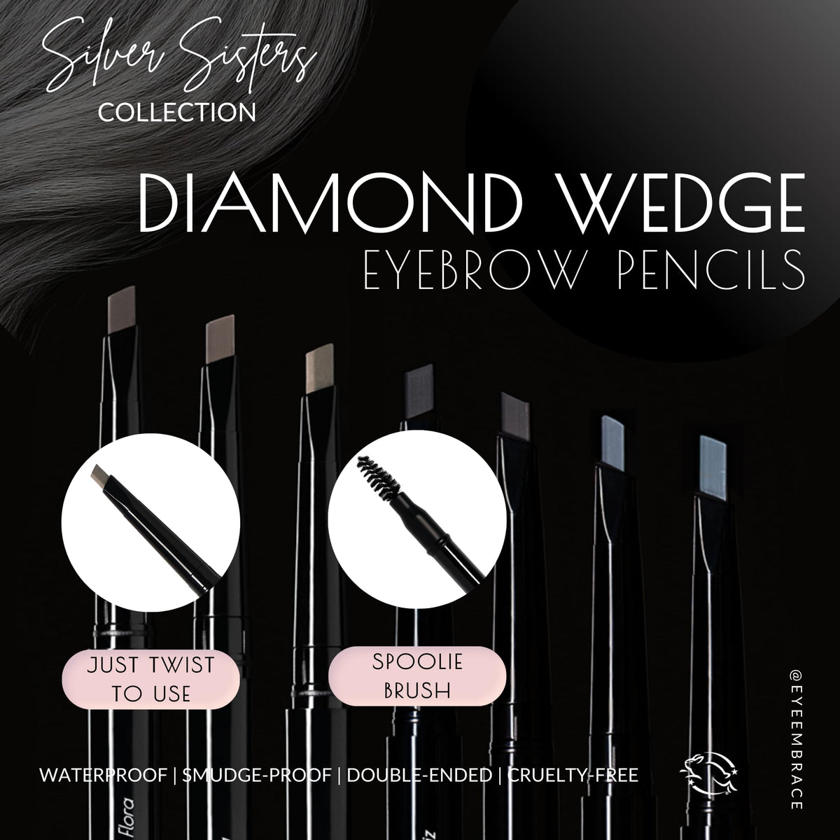 Eye Embrace angled tip closeup demonstrating precise edge for defined strokes