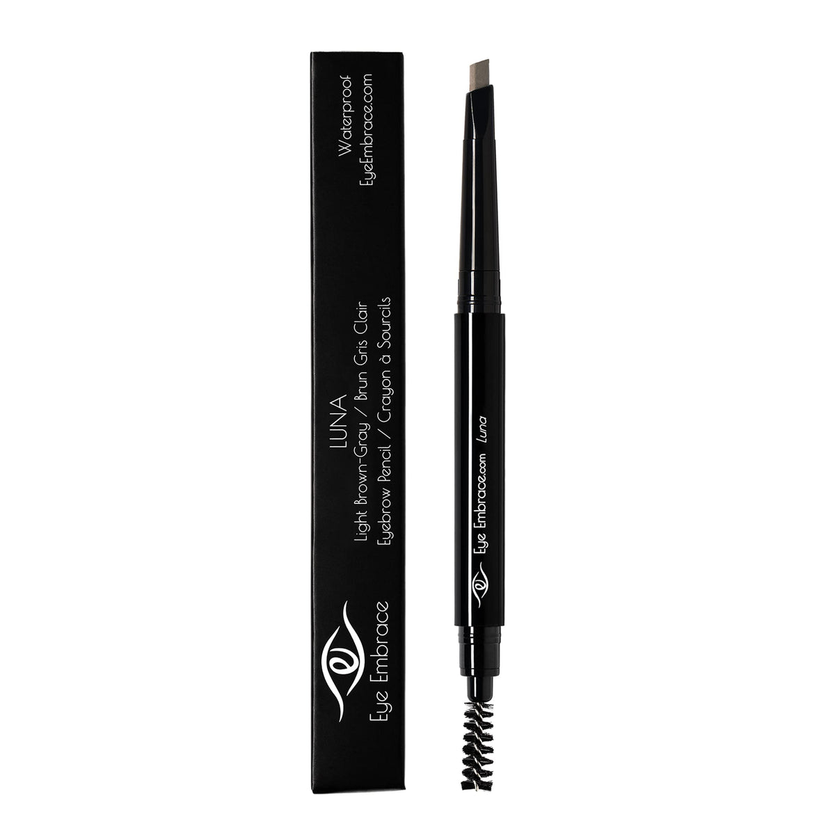 Eye Embrace swatch on skin showing light brown-gray shade that blends naturally