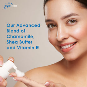 EYEECO texture on fingertip highlighting gentle hydrating consistency