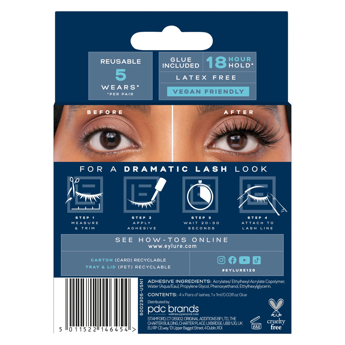 Eylure lashes styled for evening look delivering bold definition