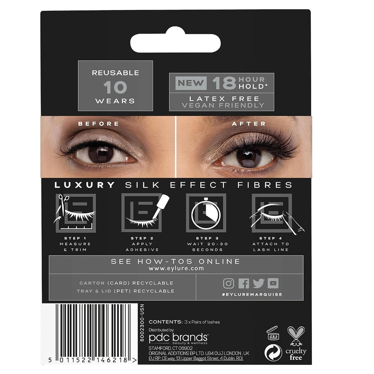 Eylure luxe silk marquise lifestyle evening look illustrating elevated, eyes-open effect for events