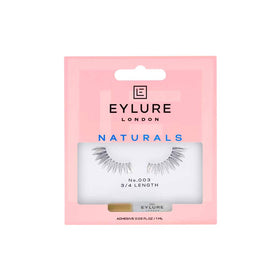 Eylure Naturals Accent No. 003 front packaging showing pair and glue for easy application