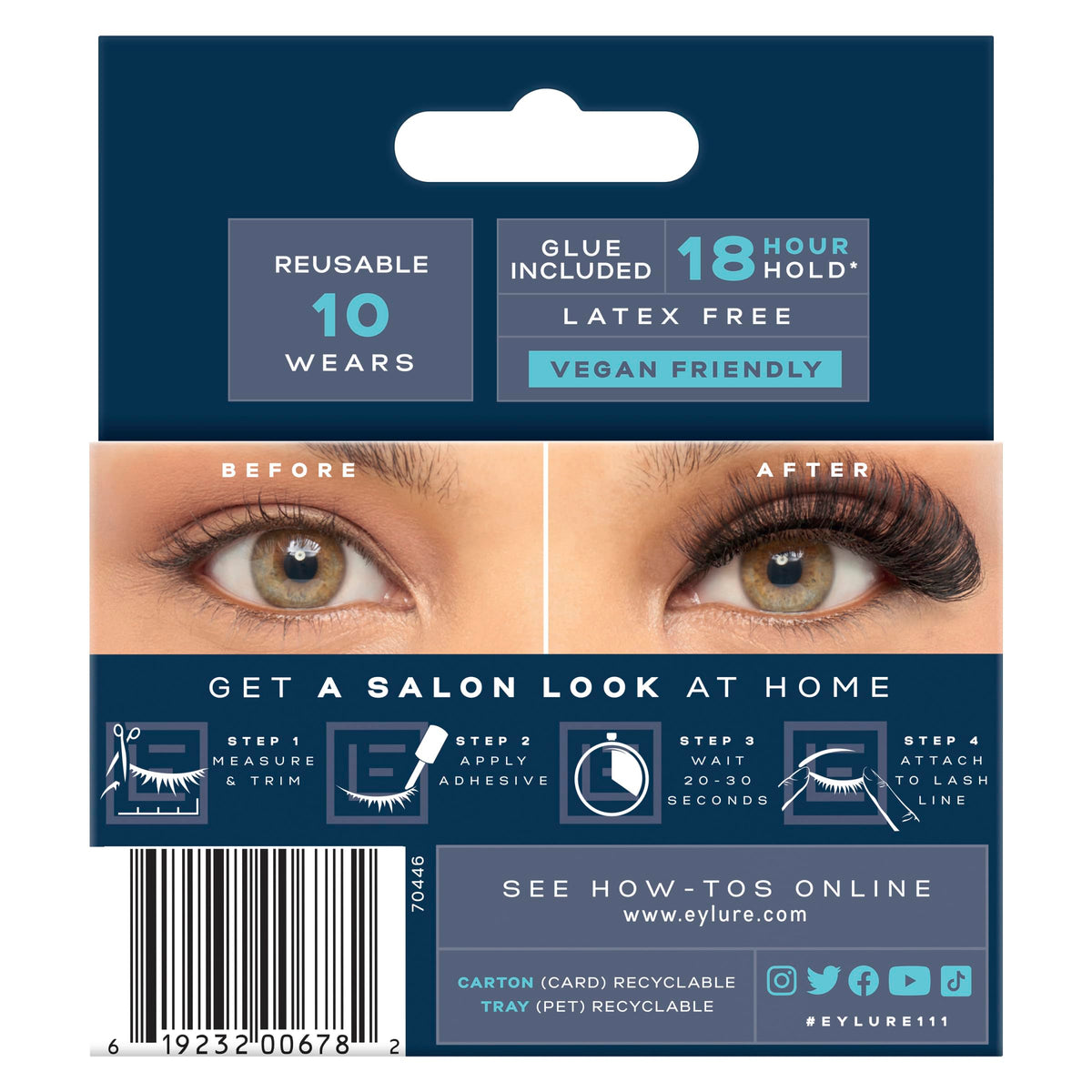 Eylure No.111 in glam makeup scene showing instant salon-style impact