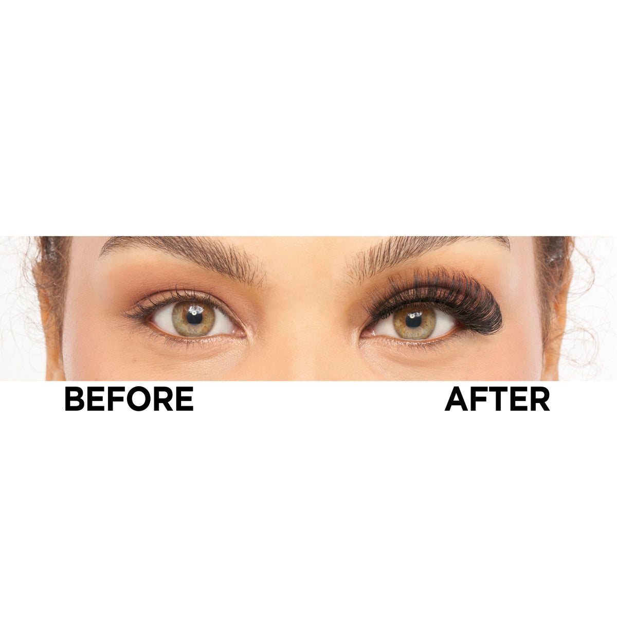 Eylure No.111 lash texture and extreme curl close-up for dramatic lift