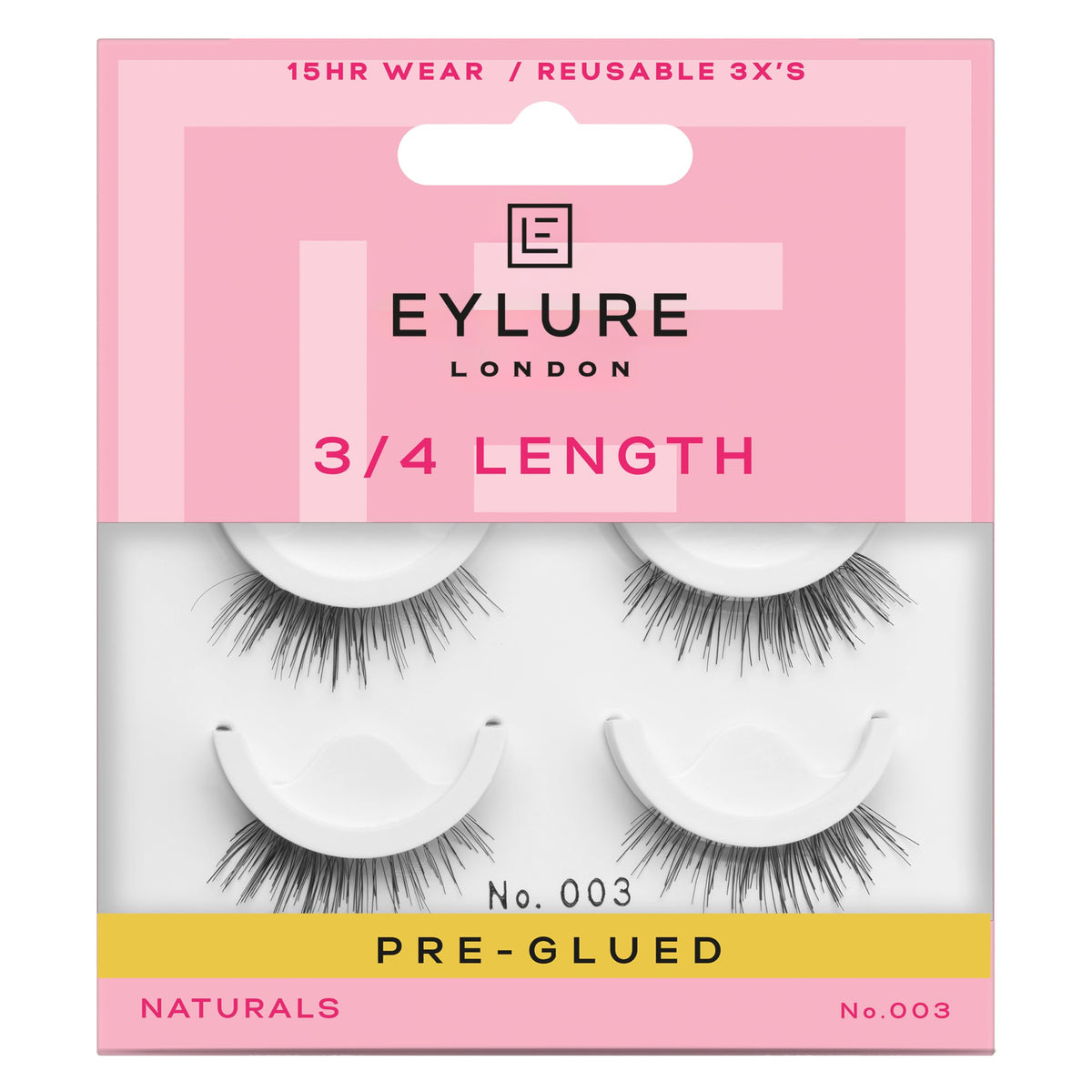 Eylure pre-glued twin pack front packaging showing two accent lashes for quick wear