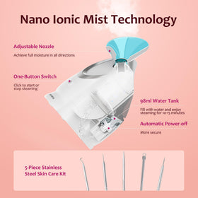 EZBASICS nozzle close-up illustrating adjustable steam direction for targeted hydration