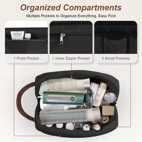 Ezday hanging on bathroom hook to save counter space and improve access