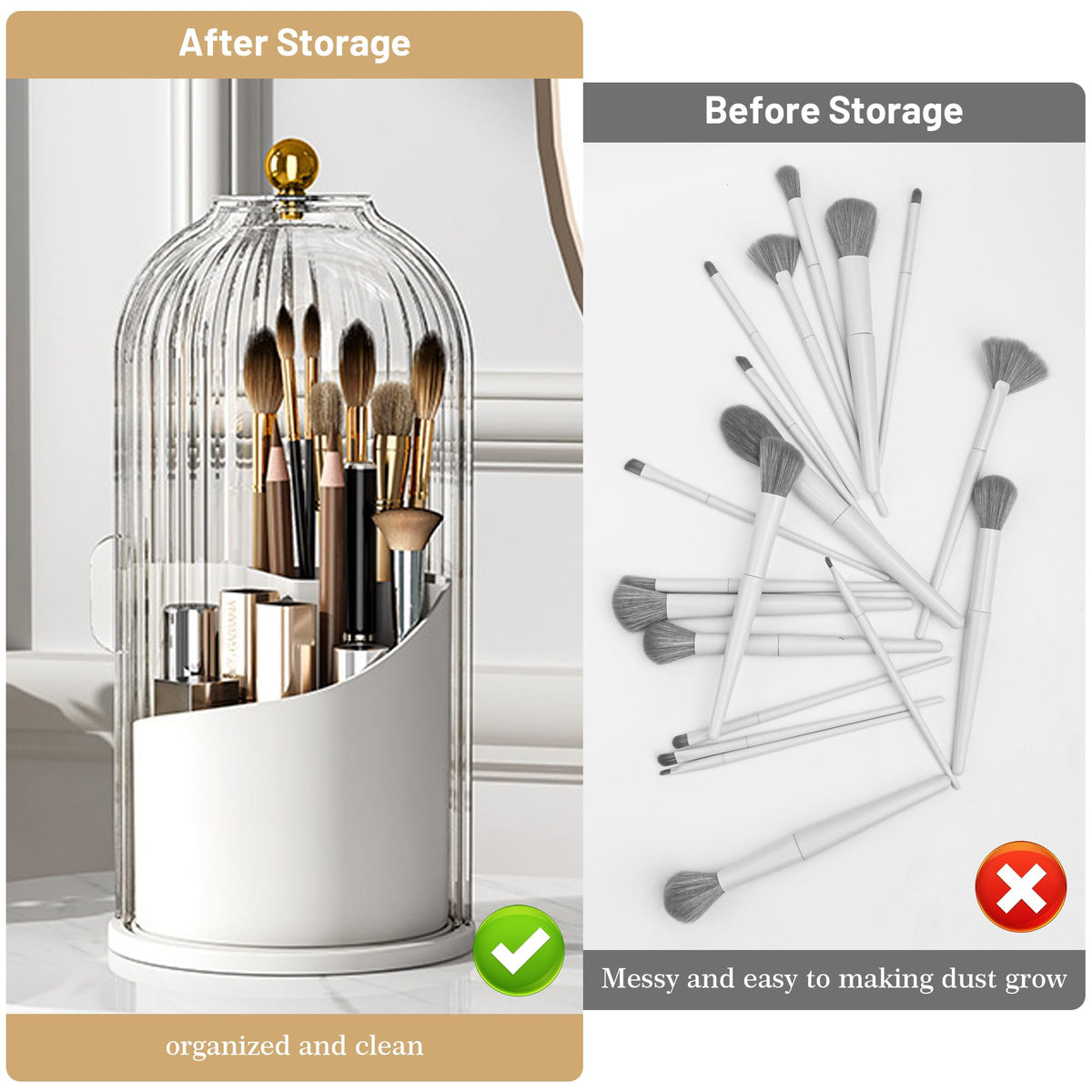 Ezebesta brushes arranged inside holder for tidy storage and easy selection