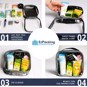 EzPacking inside view with electronics and cables showing tidy storage and tangle-free benefit
