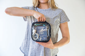 EzPacking lifestyle image in a carry-on suitcase showing travel-ready placement and accessibility