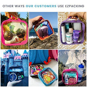 EzPacking filled with travel toiletries for organized packing