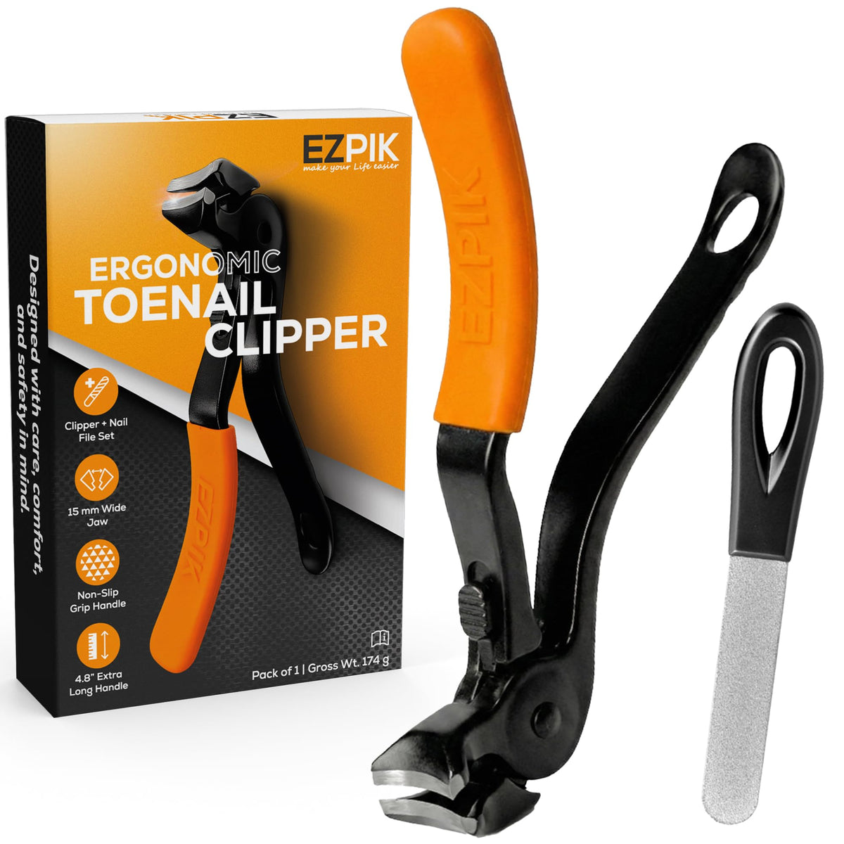 EZPIK front view of clippers kit showing compact ergonomic design and easy reach