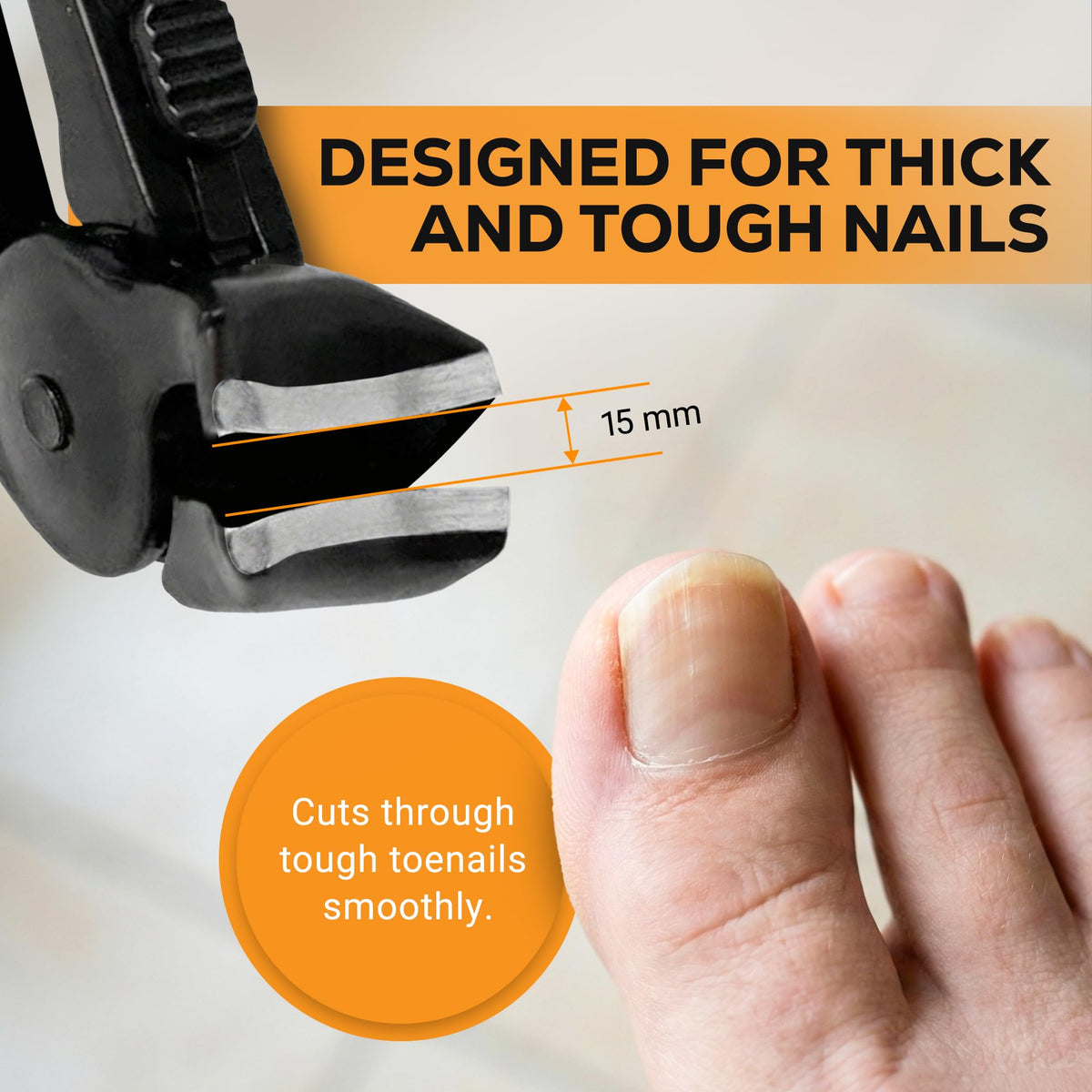 EZPIK clippers beside ruler showing 4.8-inch handle for better leverage