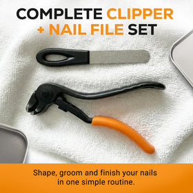 EZPIK included metal nail file pictured with clippers for smooth finishing