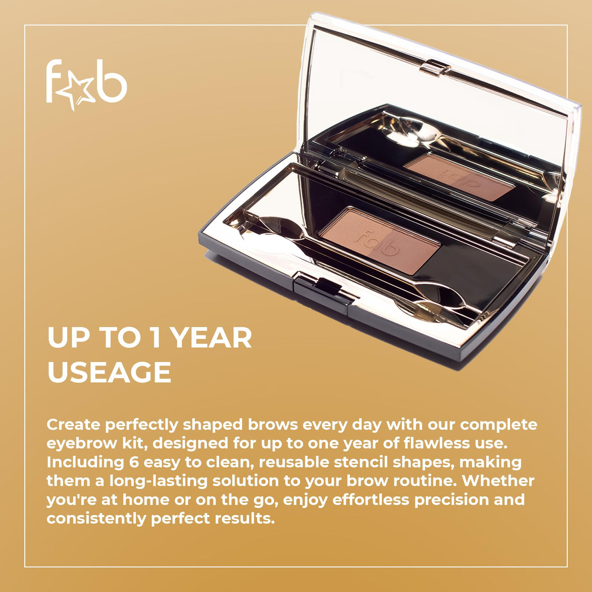 Fab Brows kit in use applying powder for defined natural-looking brows