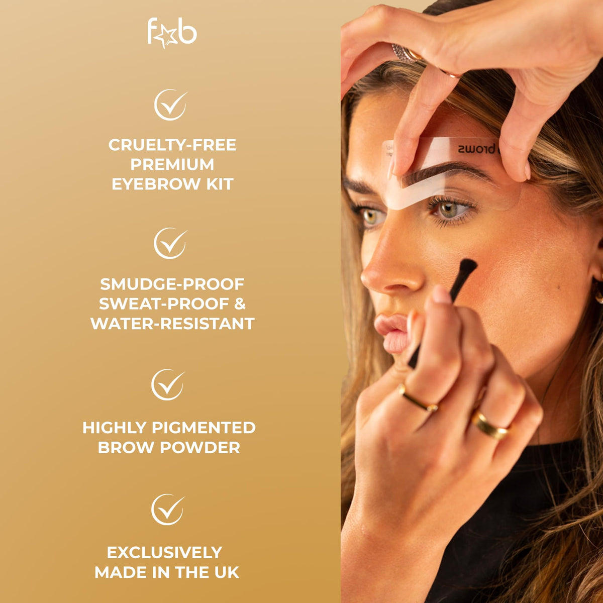 Fab Brows dual-ended brush close-up for precise and blended application
