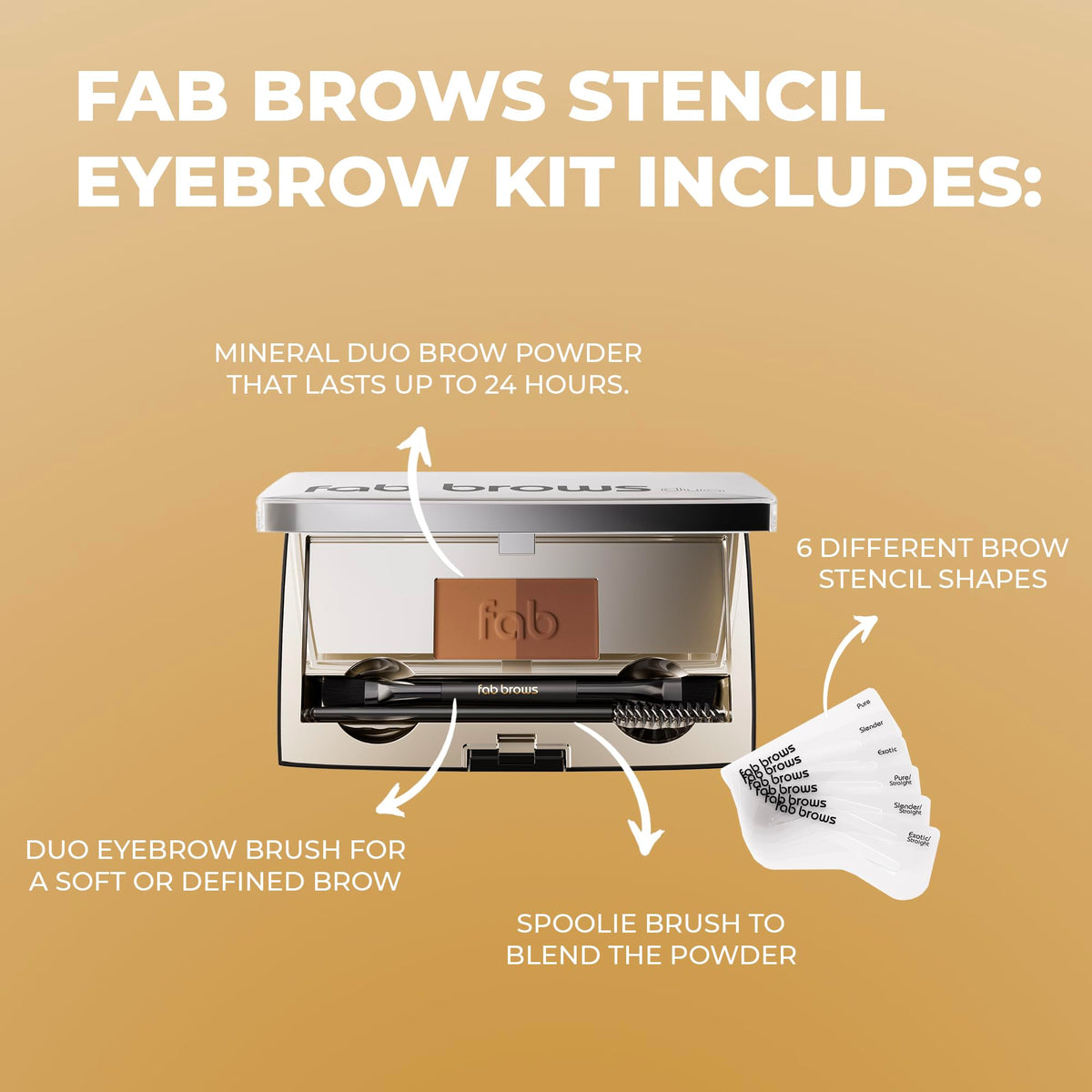 Fab Brows open compact mirror reflecting brows for accurate application