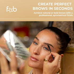 Fab Brows six reusable brow stencils arranged showing shape options