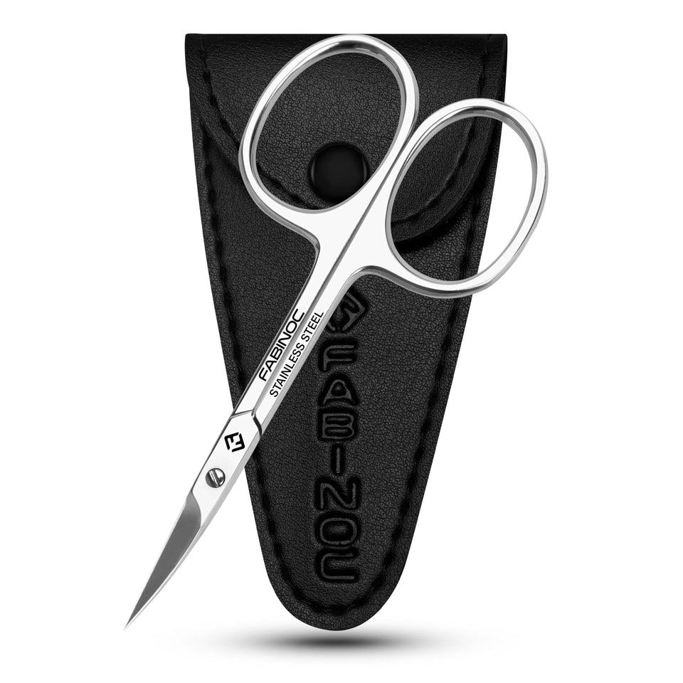 FABINOC front view of scissors showing compact design and travel convenience