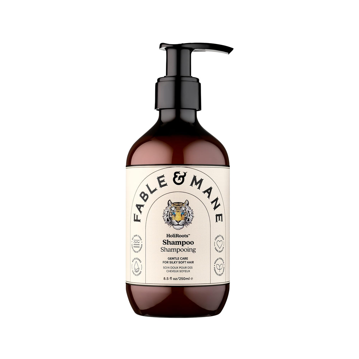 Fable & Mane front bottle shot showing product and branding benefits