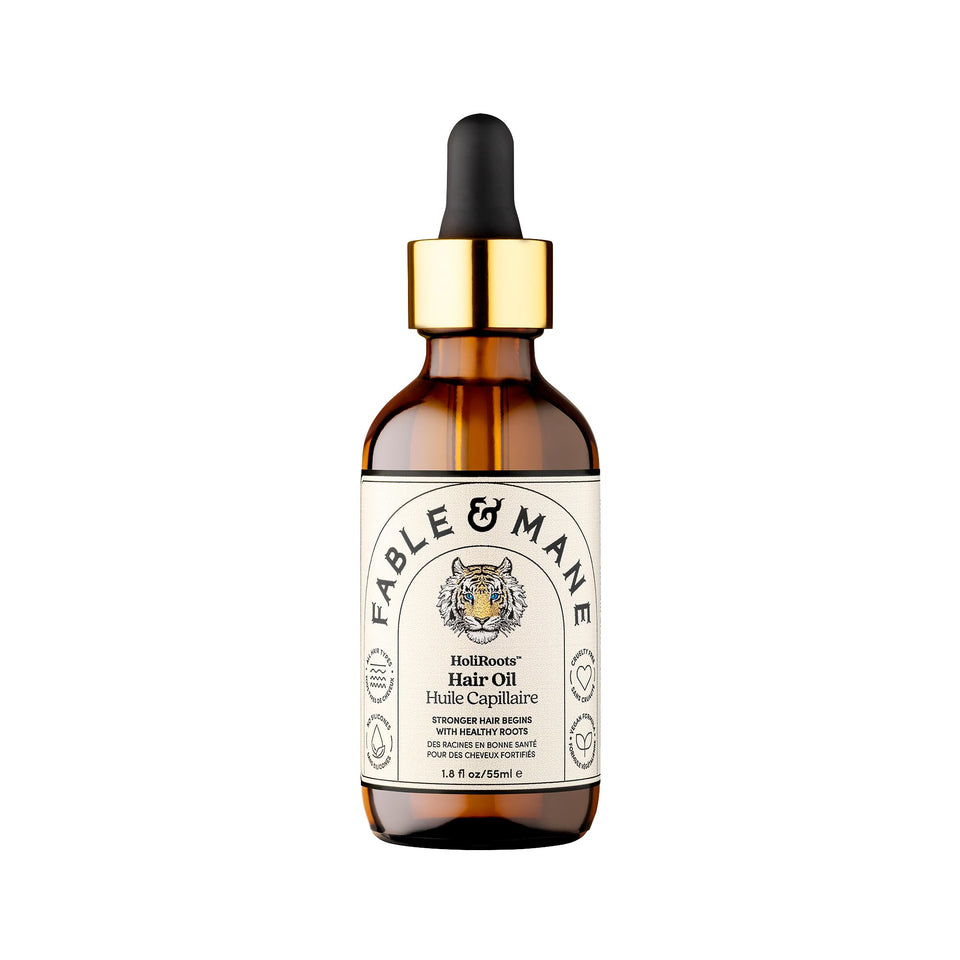 Fable & Mane front bottle shot showing premium packaging and clarity benefit