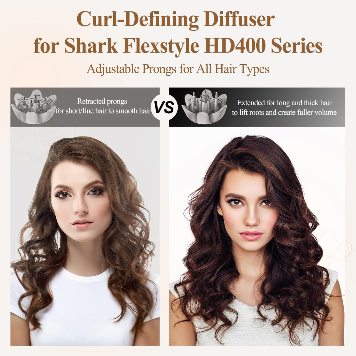 Fabmira diffuser attached to Shark FlexStyle in use to define curls effectively