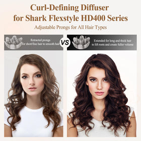 Fabmira diffuser attached to Shark FlexStyle in use to define curls effectively