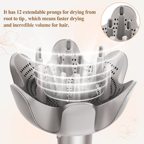 Fabmira diffuser prongs retracted to protect scalp heat exposure for short hair