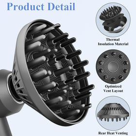 Fabmira in use on curly hair reducing frizz and defining coils