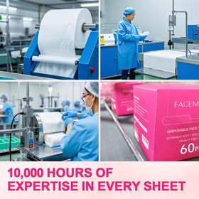 FACEMADE towel absorbing water droplet to show high absorbency