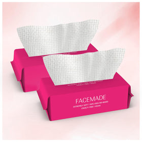 FACEMADE front packaging showing two 50-count packs and product benefits