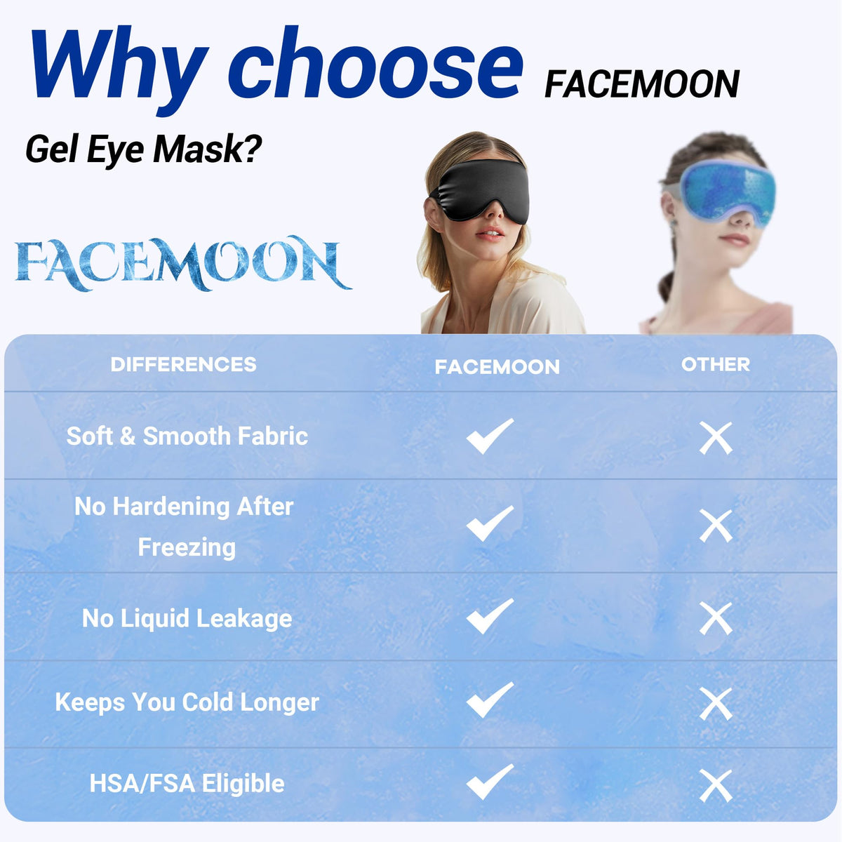 FACEMOON chilled mask bending to show lasting flexibility after fridge