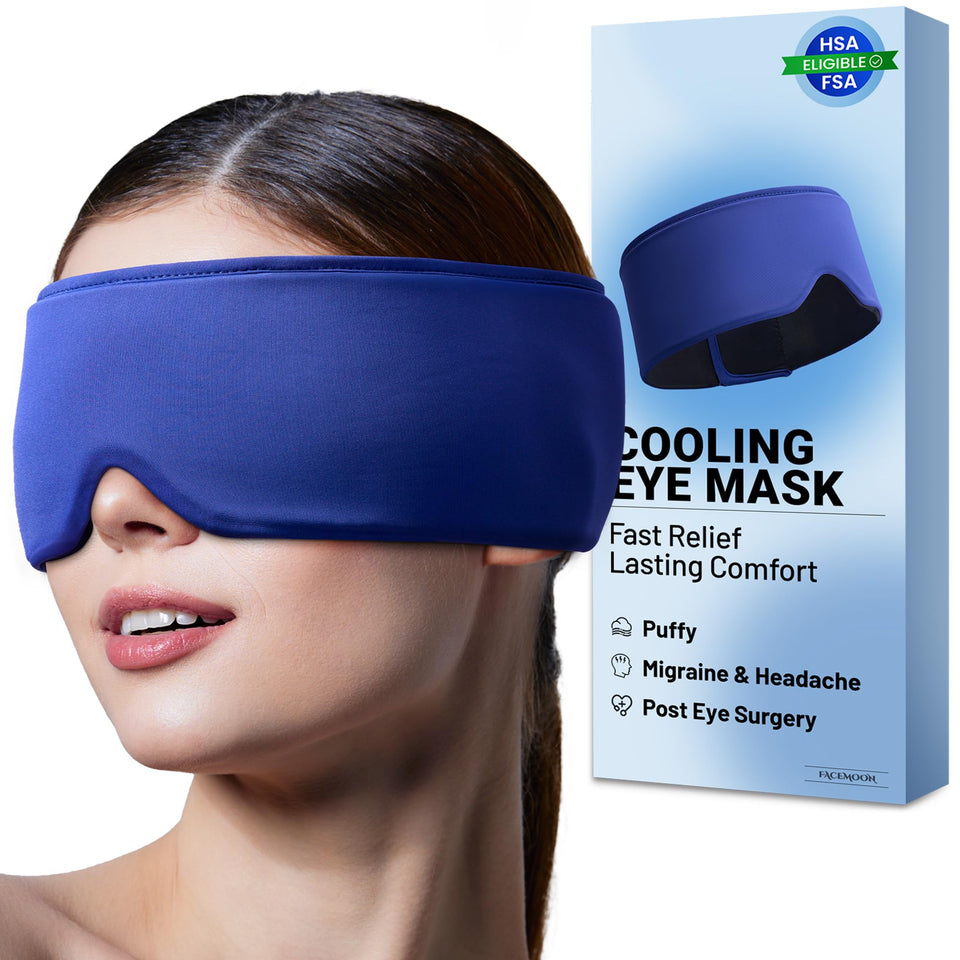 FACEMOON front view full-coverage mask showing contour and cooling benefits