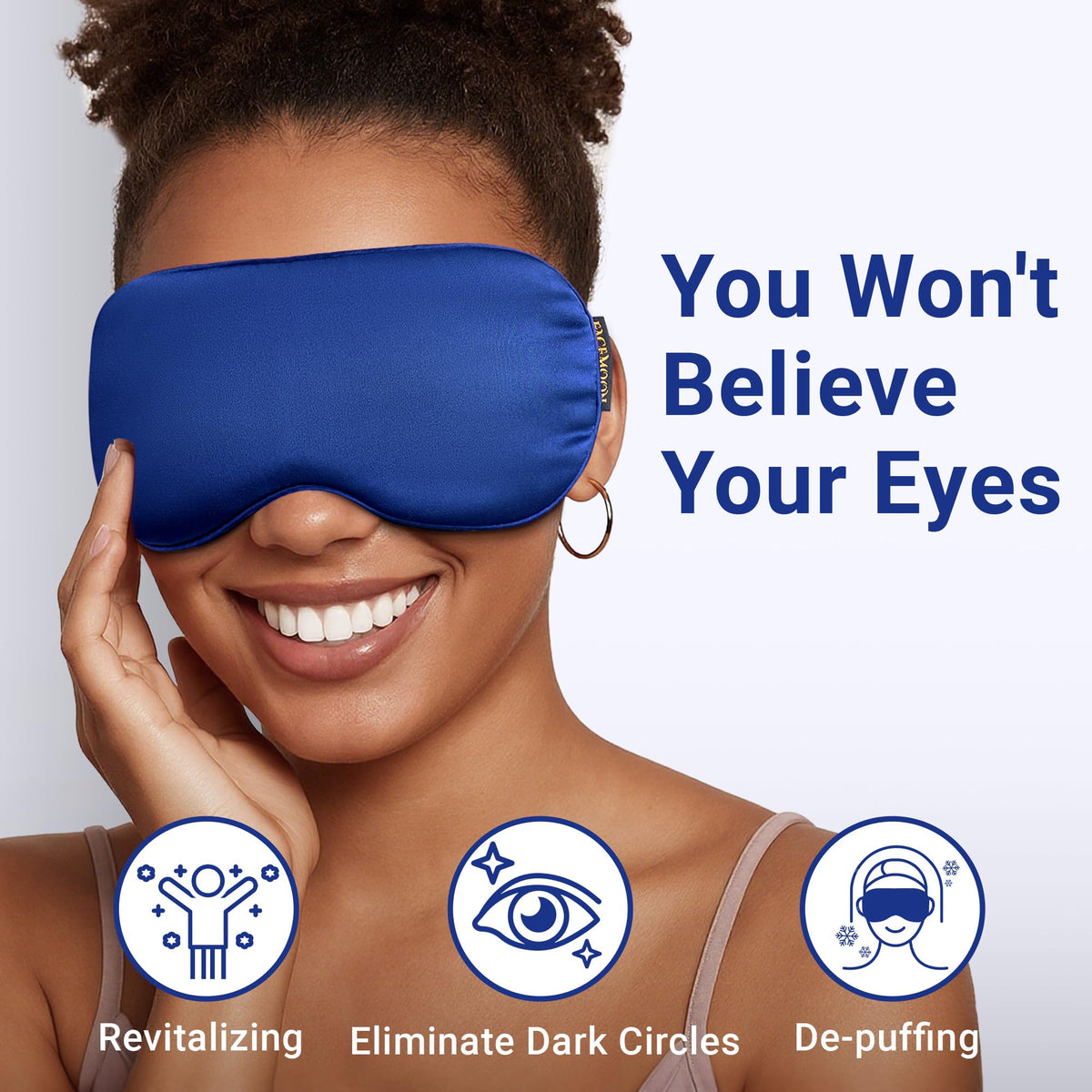 FACEMOON side profile showing curved shape for even forehead and eye coverage