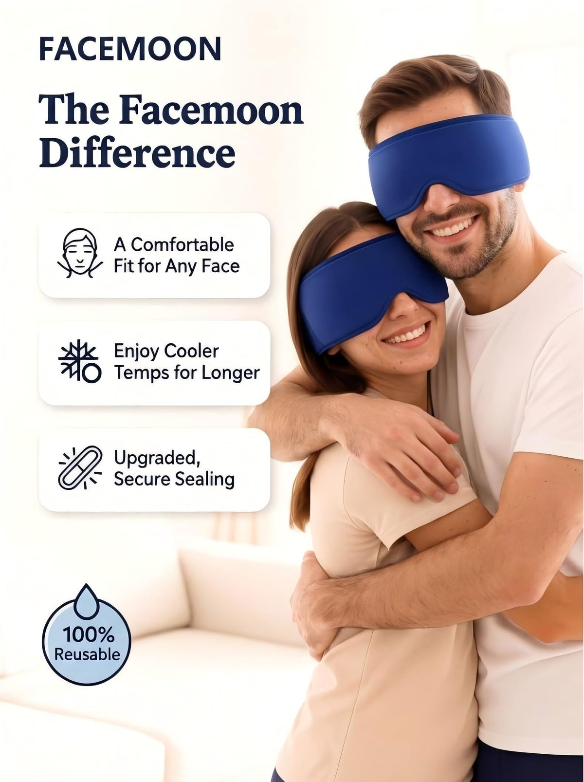 FACEMOON size comparison in hand showing compact travel-friendly design