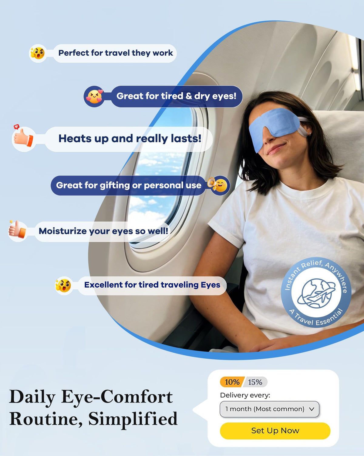 FACEMOON mask tucked into travel bag for on-the-go relief