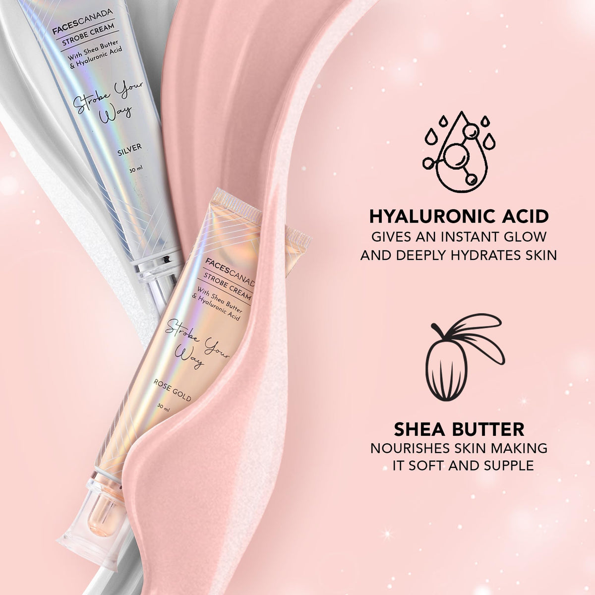FACESCANADA cream mixed with foundation for luminous base and blendable finish